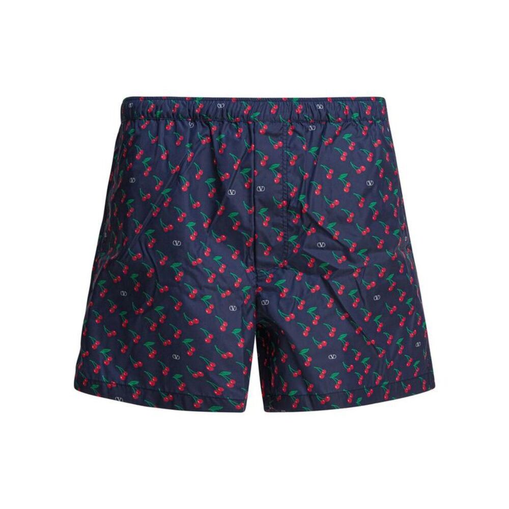 VALENTINO Men's Cherry Print Swim Trunks Men BLUE Beachwear
